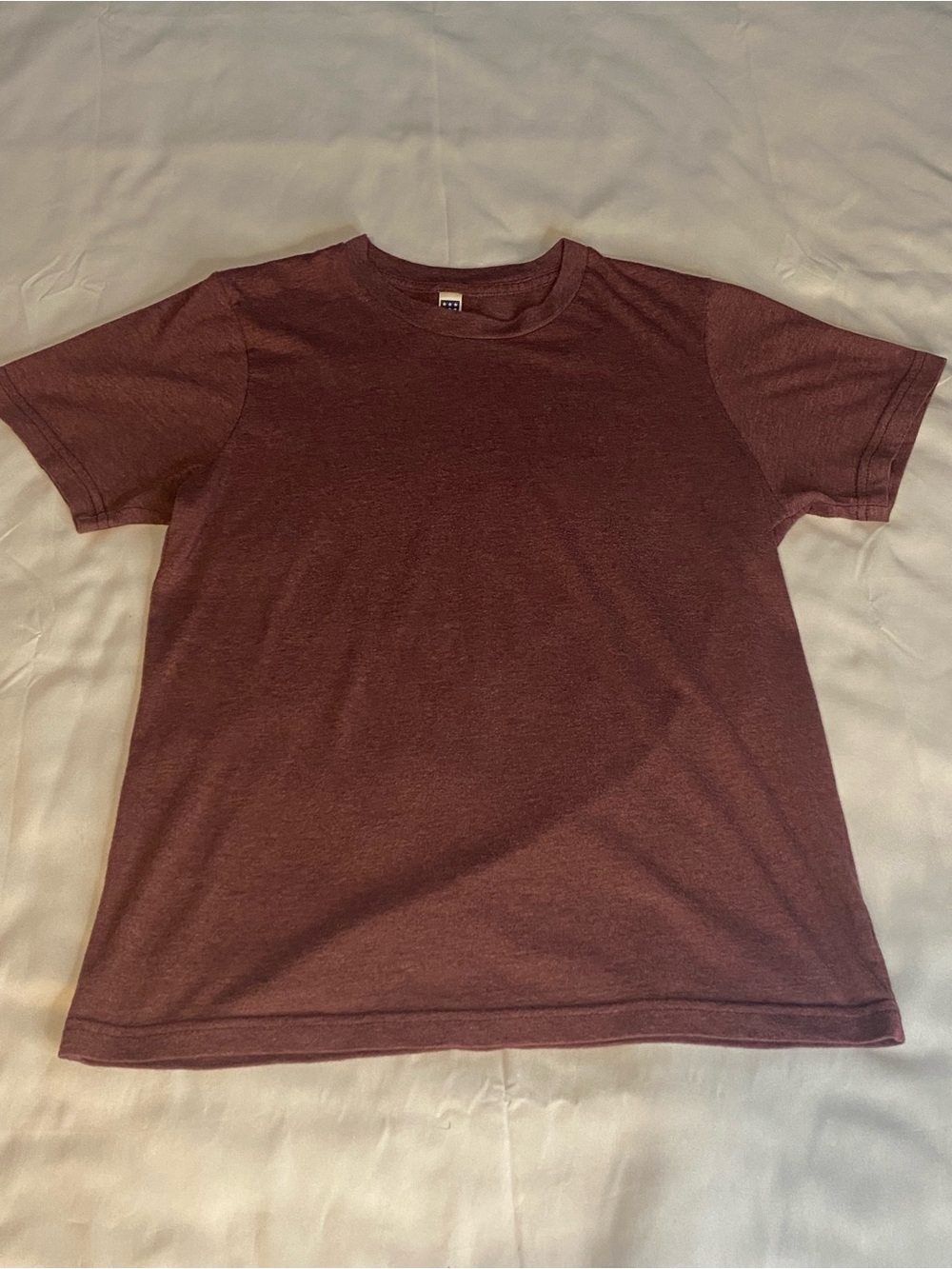 Royal Apparel Mens T-Shirt Size S Burgundy Solid Crew Neck Short Sleeve USA